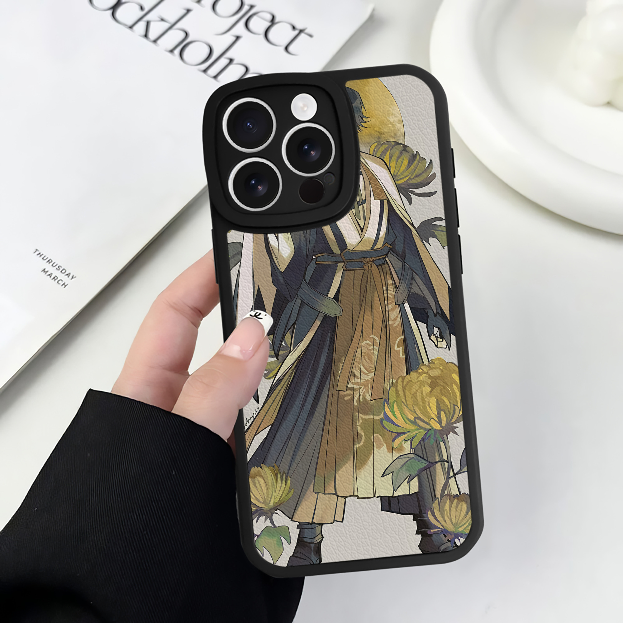 （画像用） 刀剣乱舞 Touken Ranbu 【iPhone 16シリーズ対応】シリコンスマホケース（レザー調） 材質：シリコン